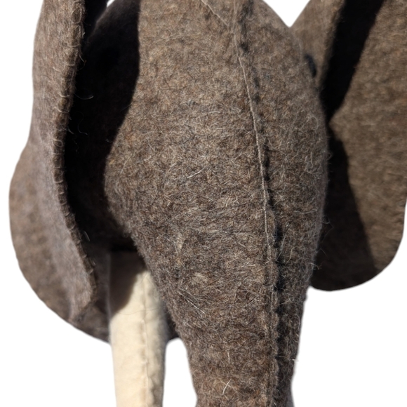 ELEPHANT Wool Felted Mud Pie Head Bust Wall Mount Decor - Picture 6 of 8